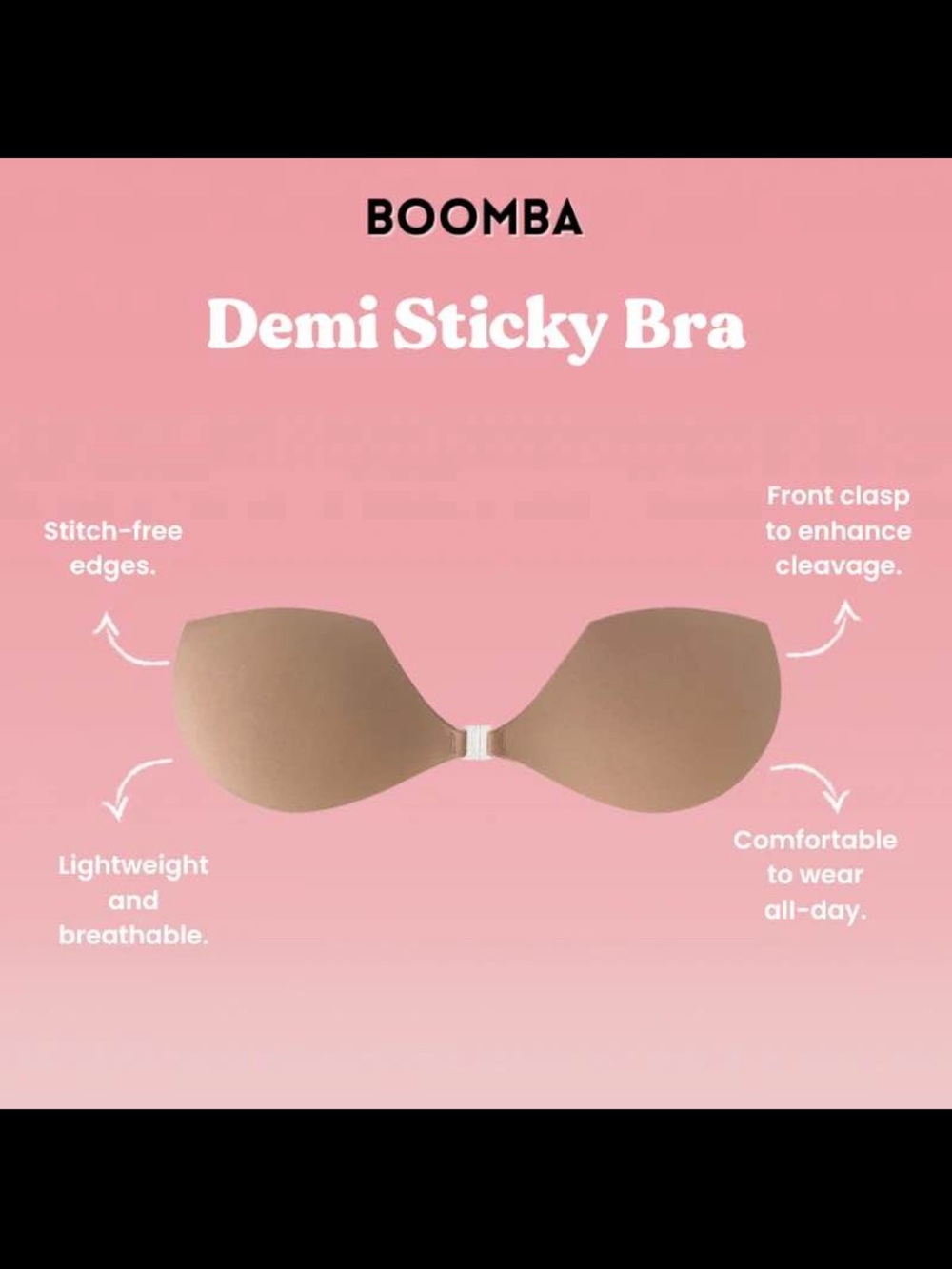 NIB boomba sticky bra B cup